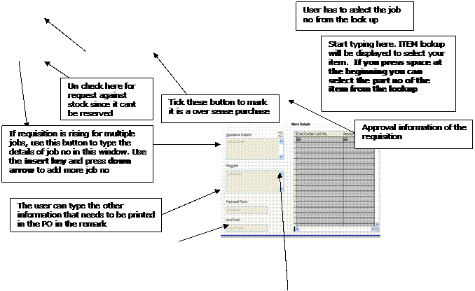 Text Box: The user can type the other information that needs to be printed in the PO in the remark

