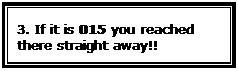 Text Box: 3. If it is 015 you reached there straight away!!
